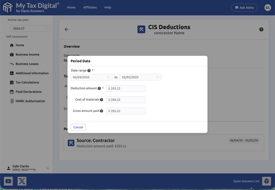 CIS deductions update