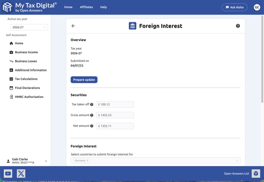 Foreign interest overview