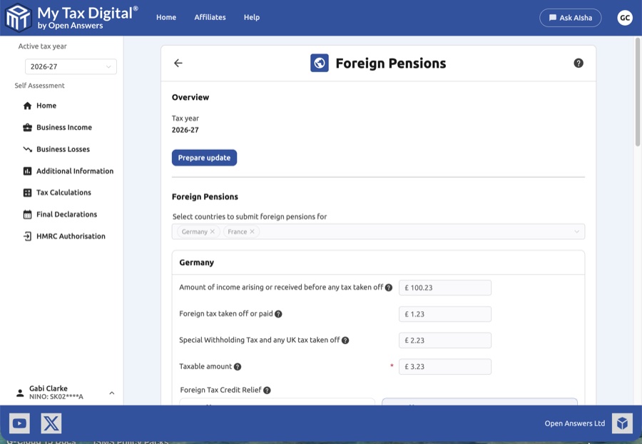 Foreign pensions overview