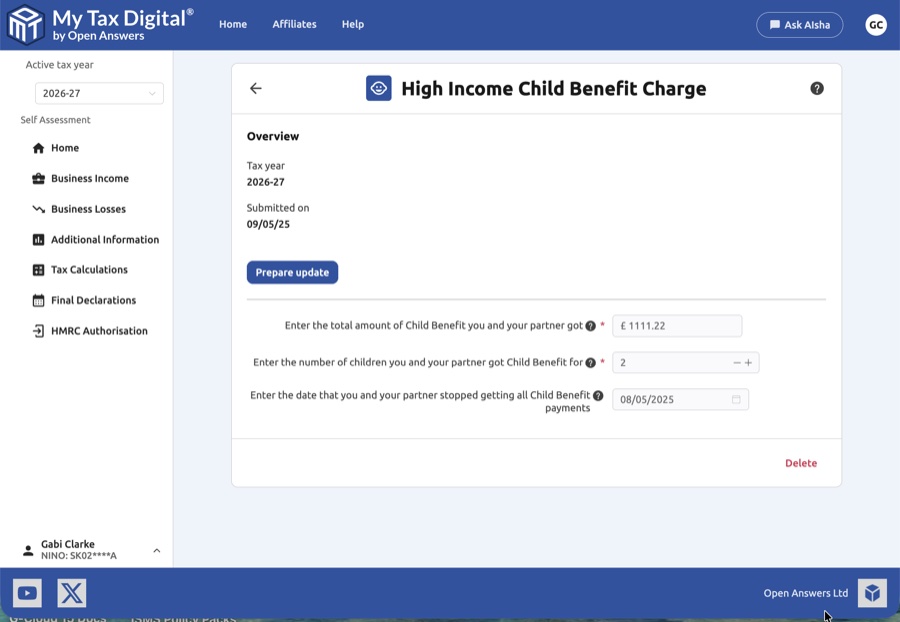 High income child benefit overview