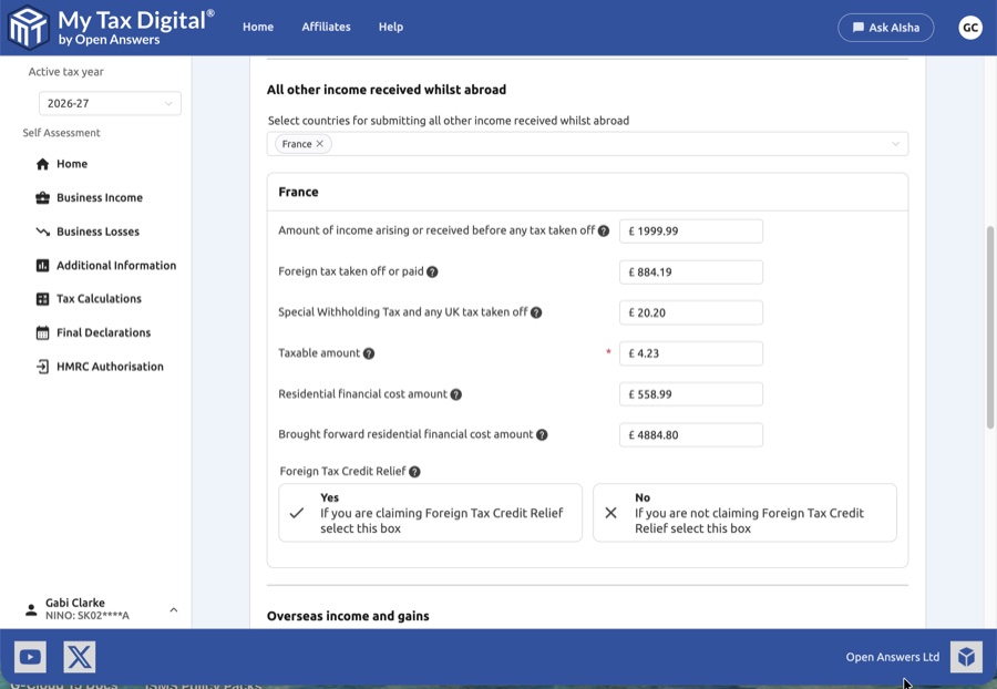 Other income foreign update