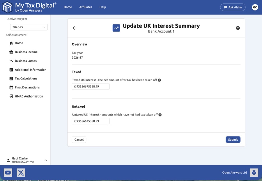 UK Interest summary update