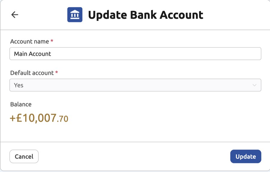 My Tax Digital Update Bank Account