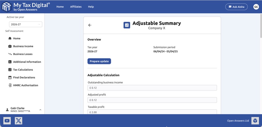 Adjustable Summary view