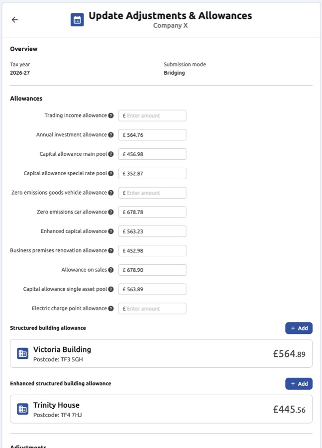 Updating Adjustments & Allowances