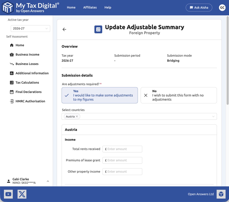 Update Adjustable Summary