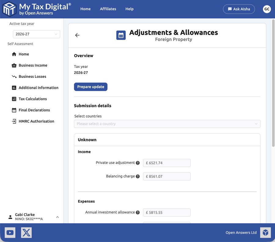Adjustments & Allowances view