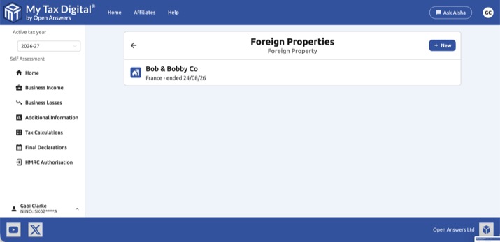 Foreign Properties list