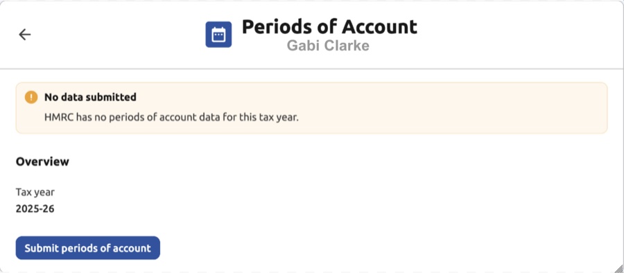 Periods of Account view