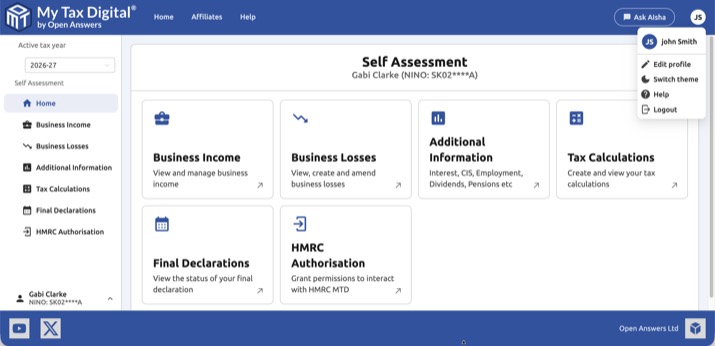 My Tax Digital - John viewing Gabi Clarke's Self Assessment