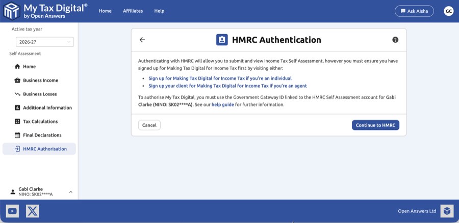 My Tax Digital HMRC Authorisation for ITSA