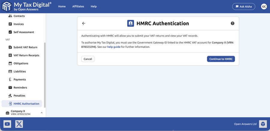 My Tax Digital HMRC Authorisation for VAT