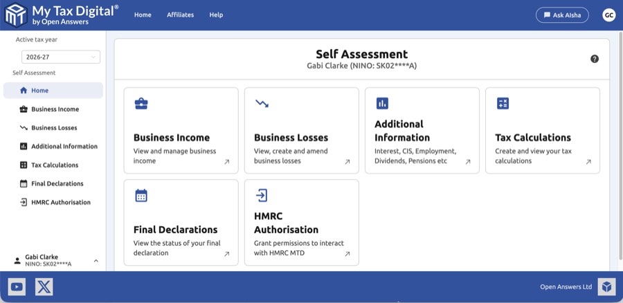 My Tax Digital Self Assessment Home