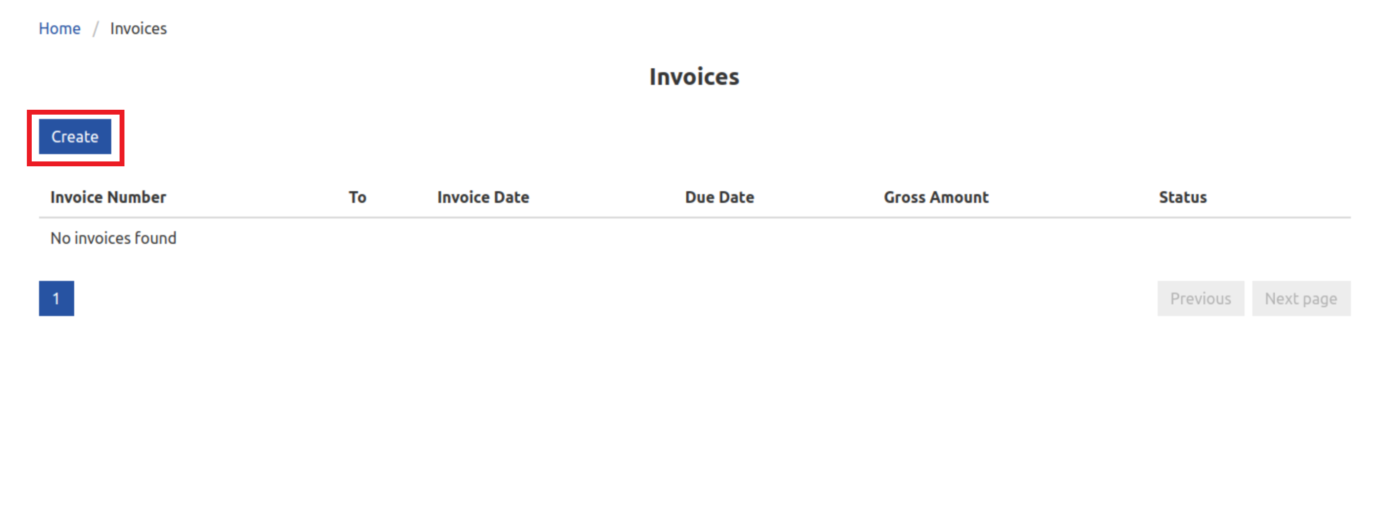 My Tax Digital Create Invoice button