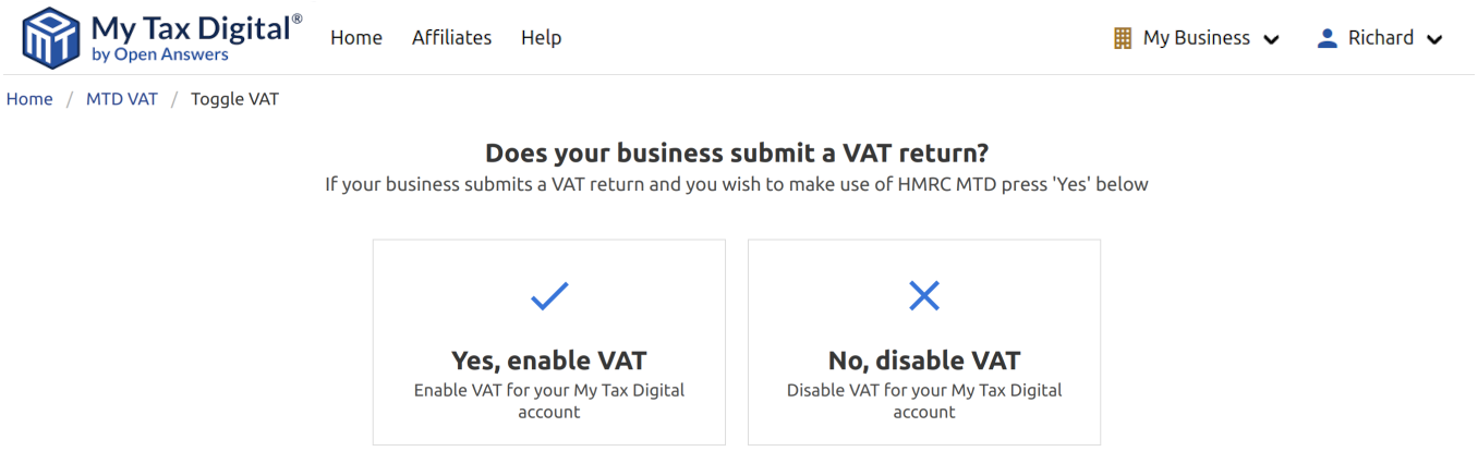 My Tax Digital MTD enable VAT
