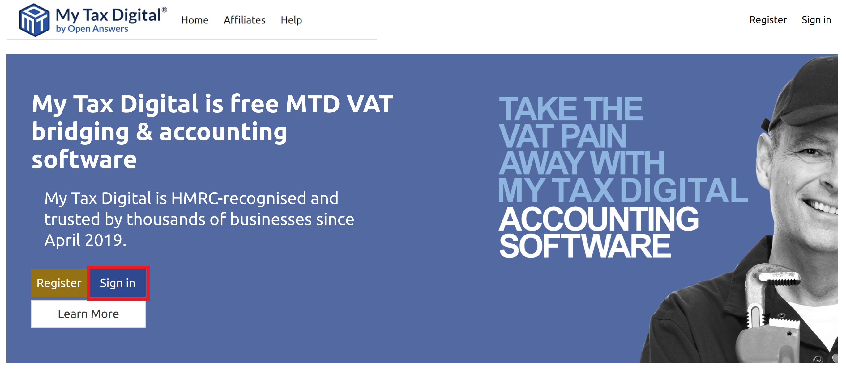 My Tax Digital free Making Tax Digital for VAT bridging & accounting sign in