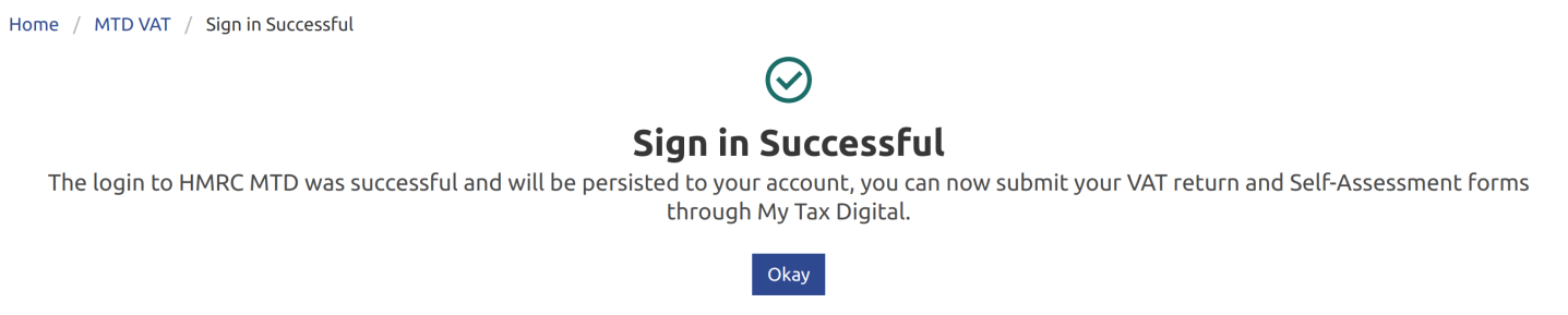 My Tax Digital HMRC MTD authority granted