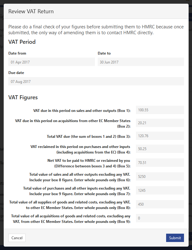 My Tax Digital review and submit VAT figures